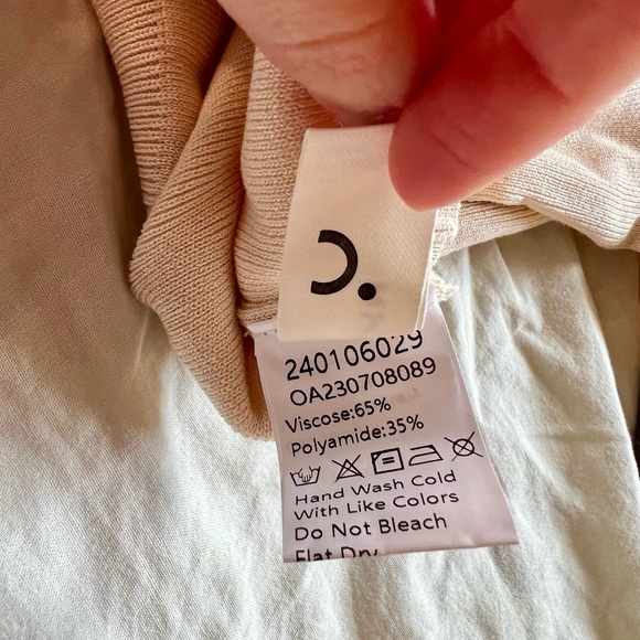 Apricot & Black Commense Viscose Crop Collard Cardigan - Picture 7 of 9